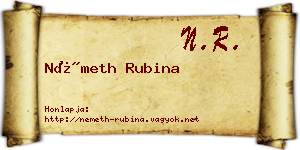 Németh Rubina névjegykártya